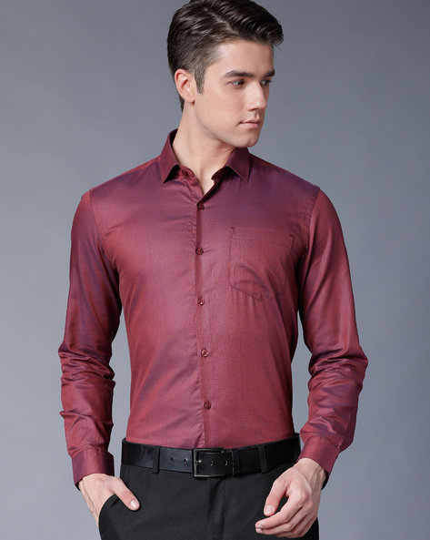 maroon dress shirt with black pants