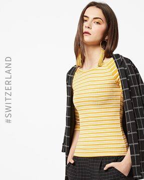 Striped Top with Raglan Sleeves