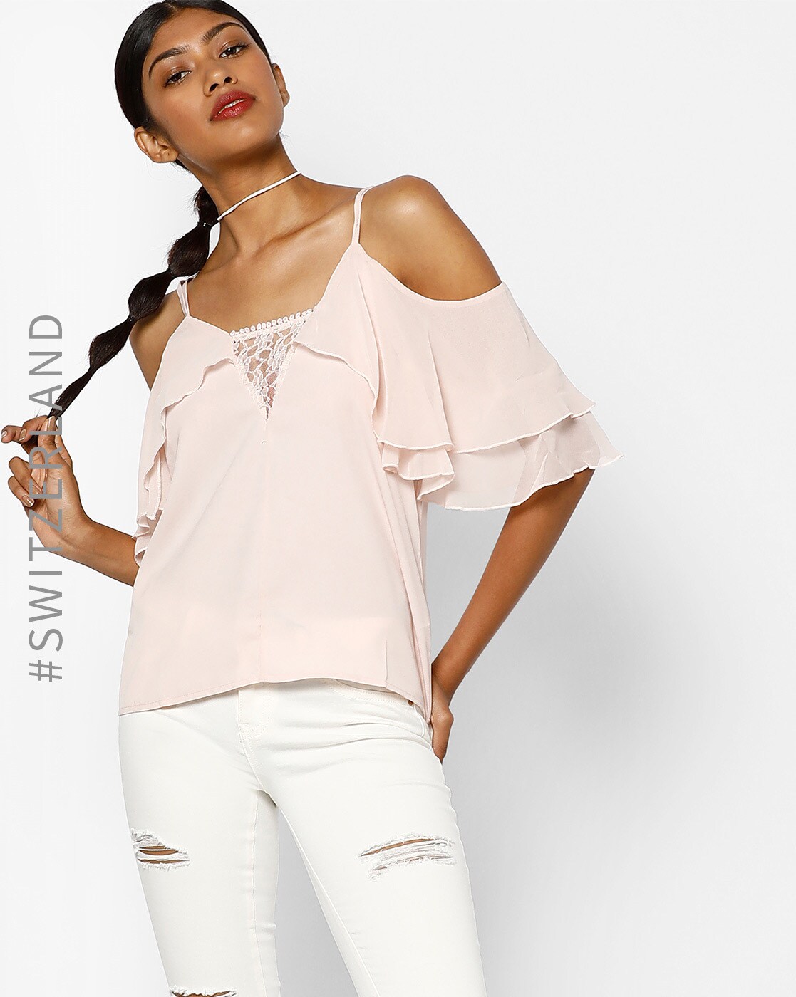 Tally Weijl Off-The-Shoulder Top pink casual look Fashion Tops Off-The-Shoulder Tops 