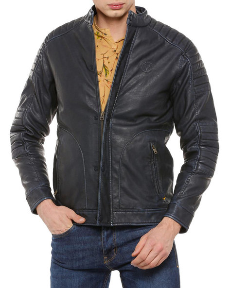 Allen solly leather jacket best sale