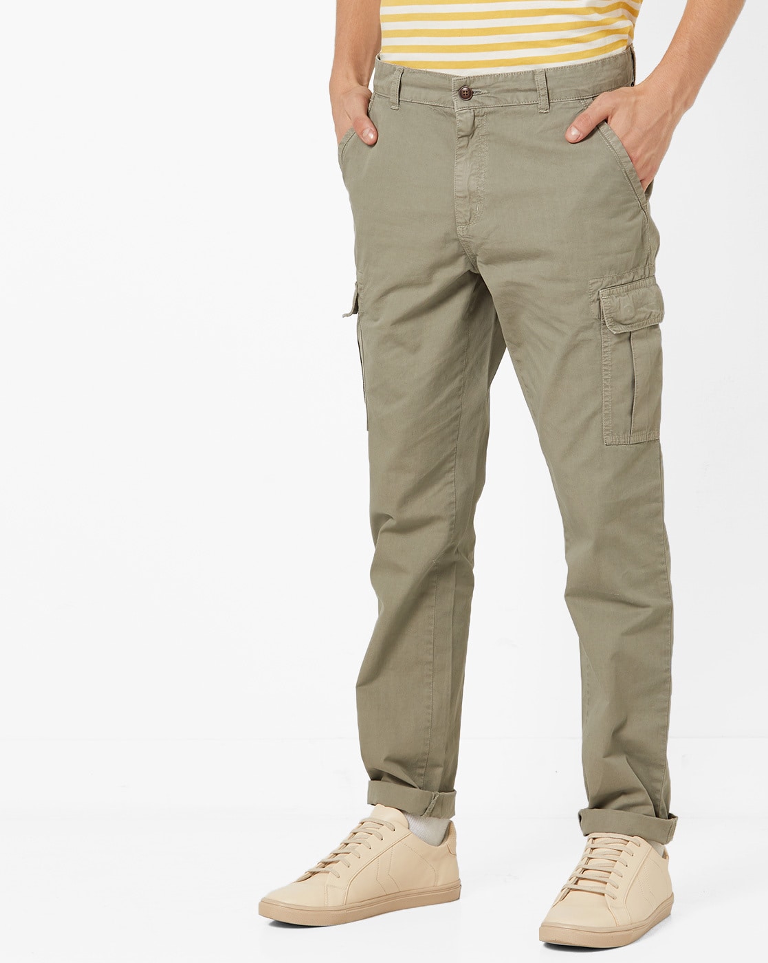 Buy Khaki Trousers & Pants for Men by ALLEN SOLLY Online | Ajio.com