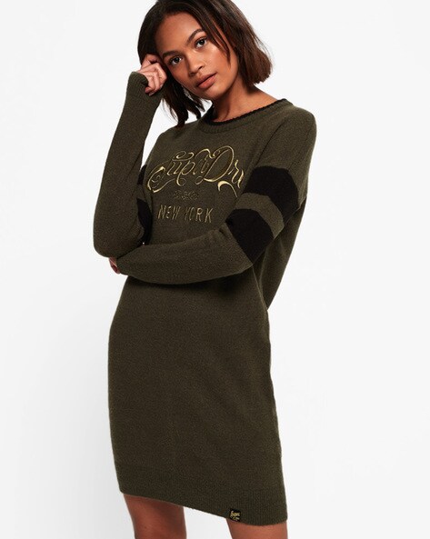 Fashion Women Lapel Collar Long Sleeves Loose Midi Knitted Sweater Dress  Gown | eBay