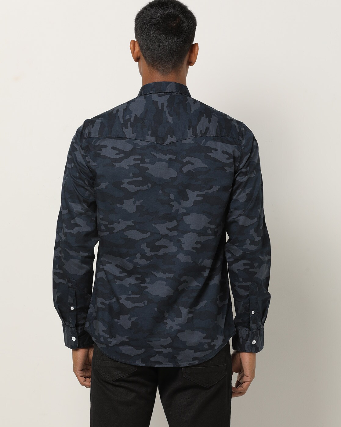 navy blue camo shirt