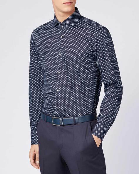 hugo boss navy blue shirt