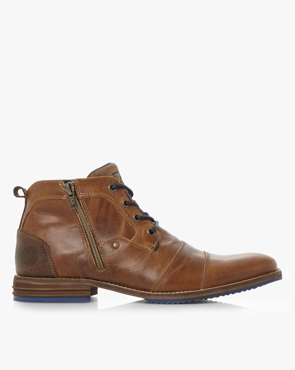 Panelled Lace-Up Boots