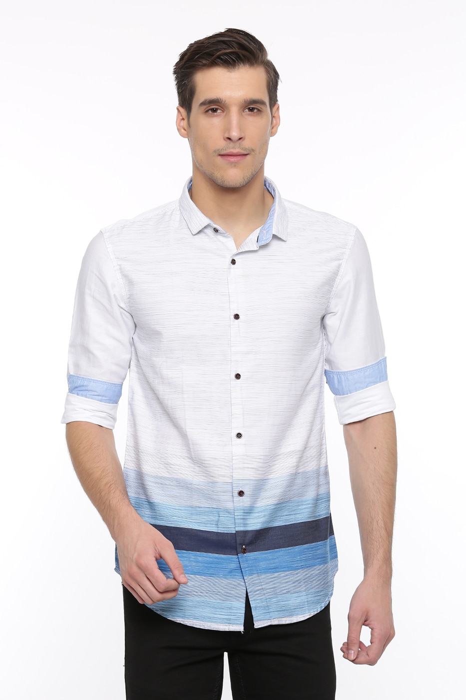 Buy Blue WITH Striped Shirt | AJIO