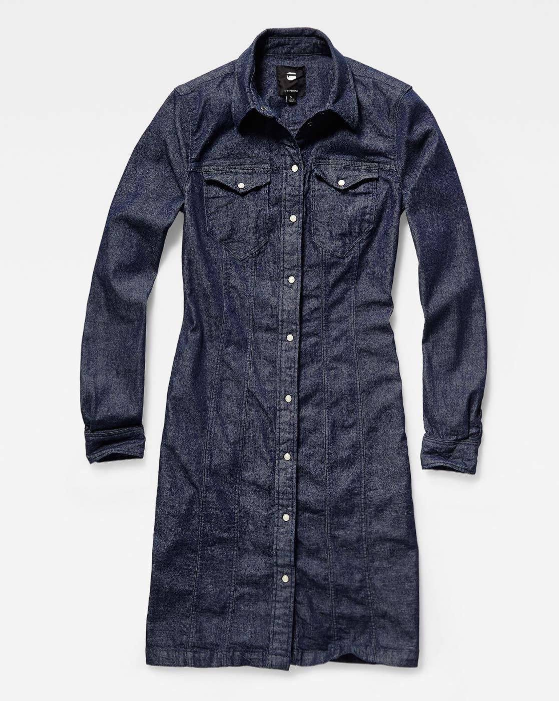 g-star raw women's shirt dress navy