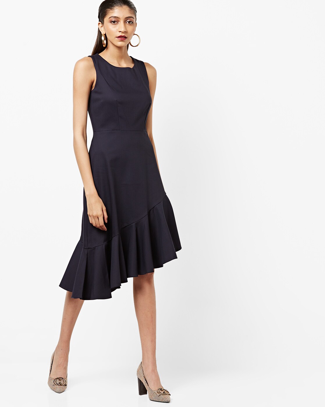 navy blue a line dress