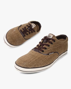 Textured Lace-Up Casual Shoes