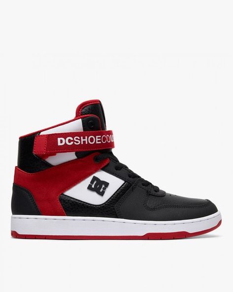 black and red high top sneakers