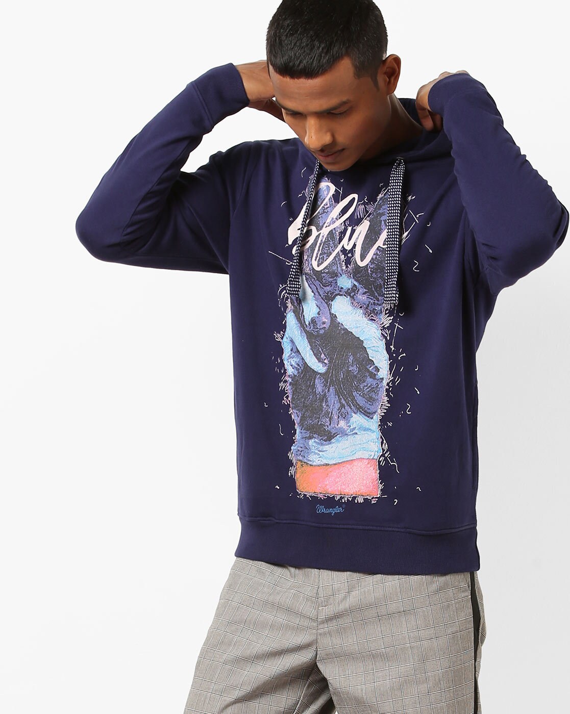 Buy Navy Blue Sweatshirt & Hoodies for Men by WRANGLER Online 