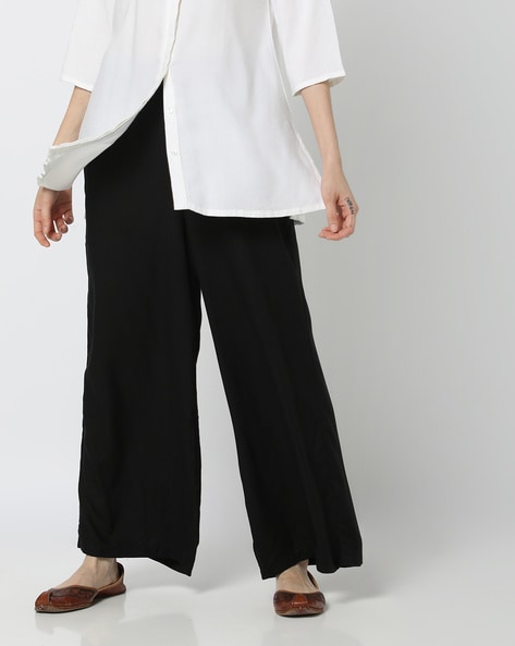 W Mid-Rise Palazzo with Elasticated Waist