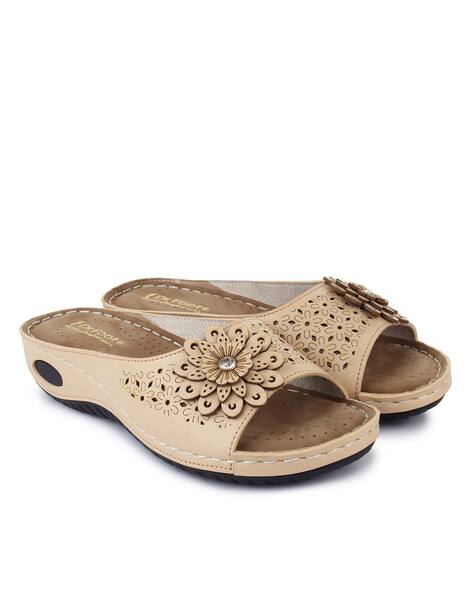 floral slip on sandals