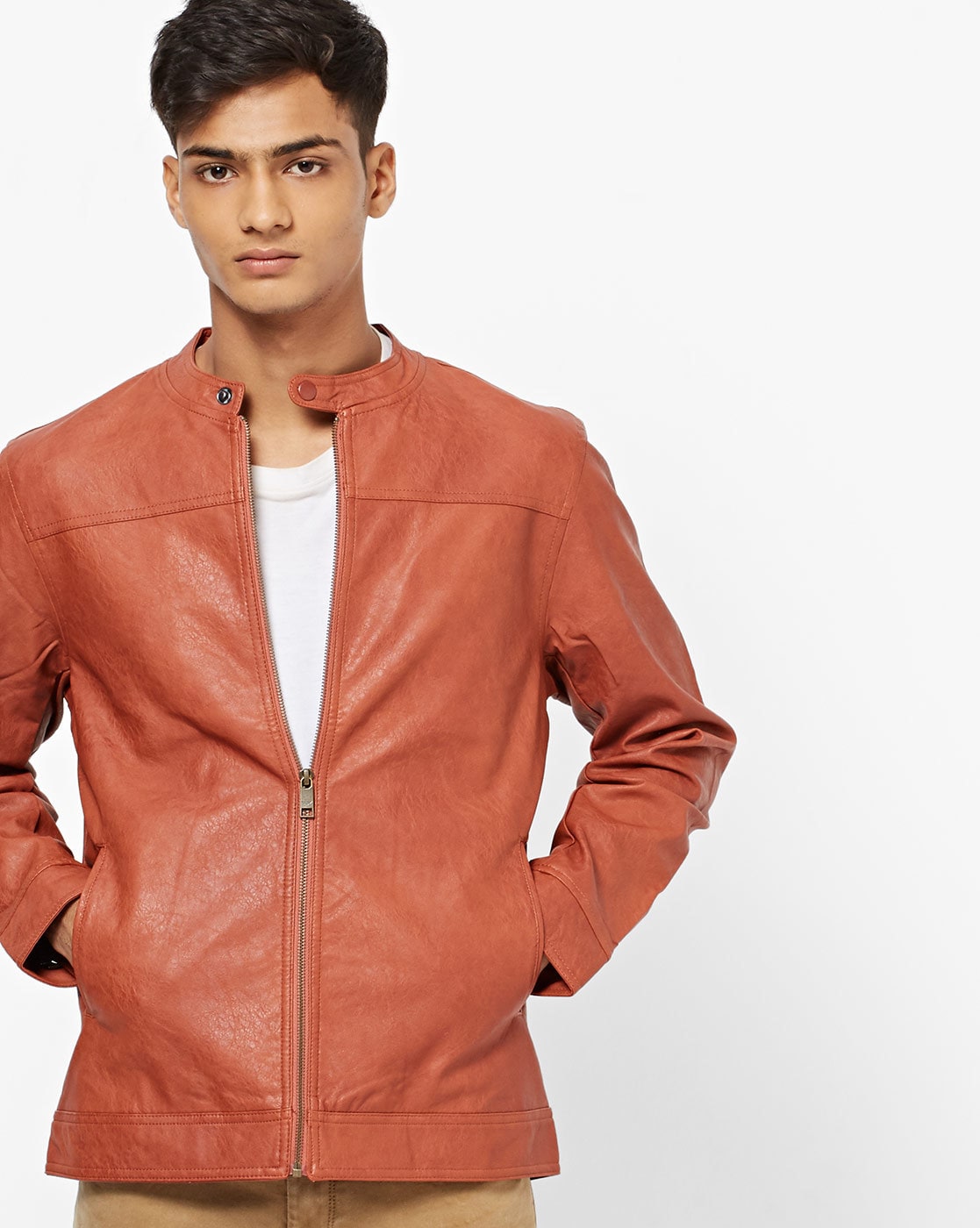 red tape biker jacket