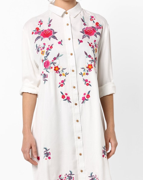 embroidery shirt dress