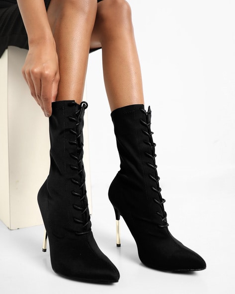 Buy Charcoal Black Boots for Women by 