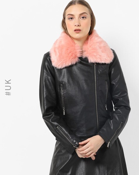 ajio leather jackets womens