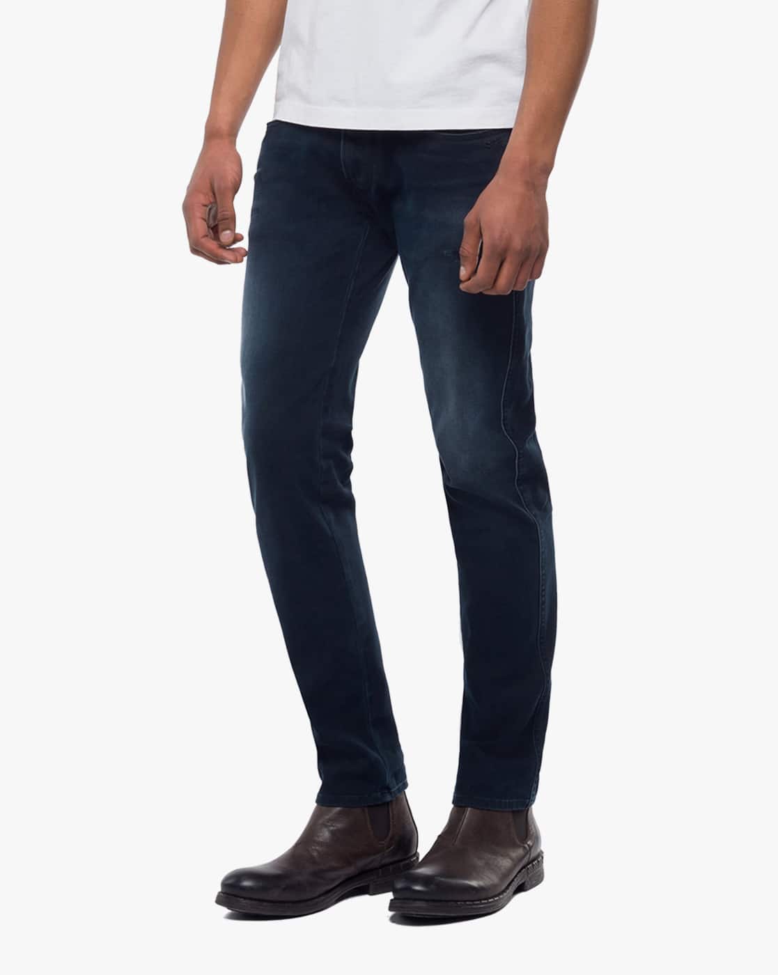 ANBASS Slim Fit Hyperflex Dark Wash Jeans