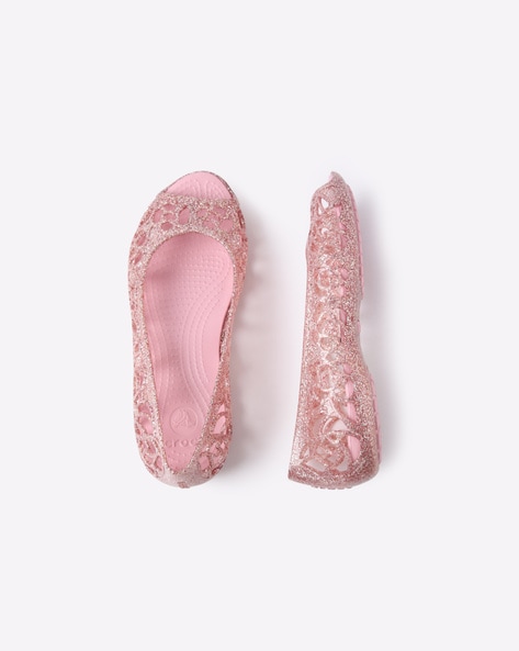 Pink discount peep crocs