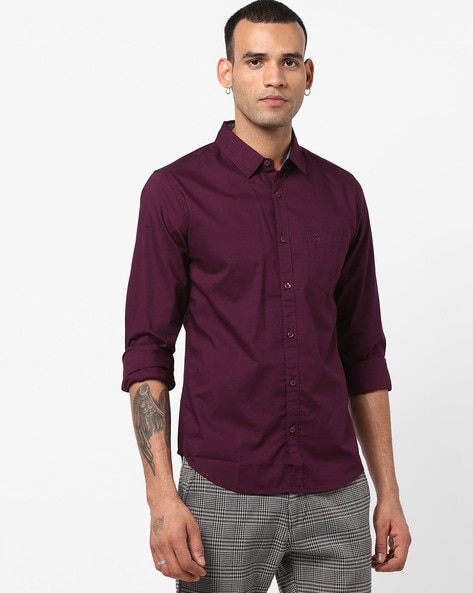 maroon colour shirt for men