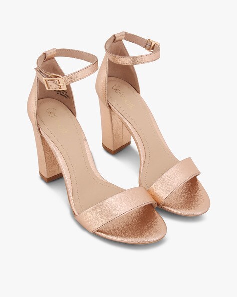 Buy Rose Gold Heeled Sandals for Women 