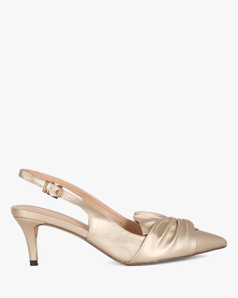 Buy Light Gold Heeled Shoes for Women 