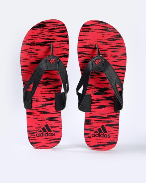 adidas flip flops red