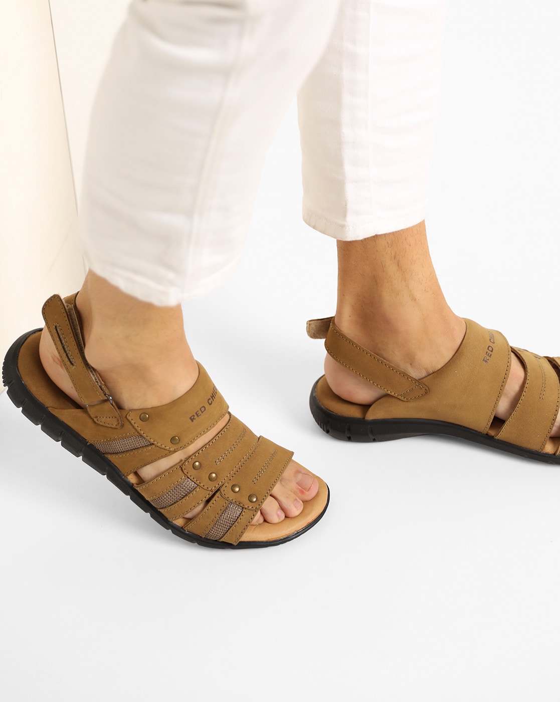 Buy Tan Brown Sandals for Men by Red chief Online | Ajio.com