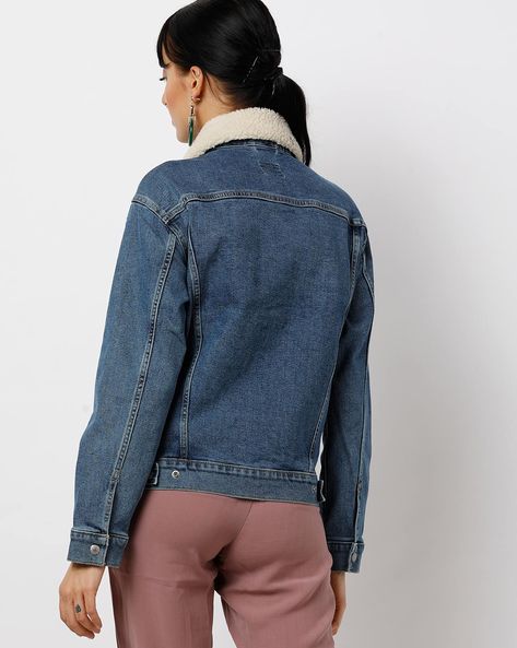 Levis Women Solid Spread Collar Denim Jacket - Price History