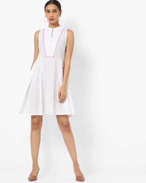 off white sleeveless dress