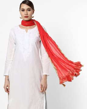 rangriti Crinkled Dupatta with Tassels-picture-16