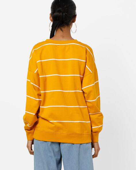yellow striped sweatshirt