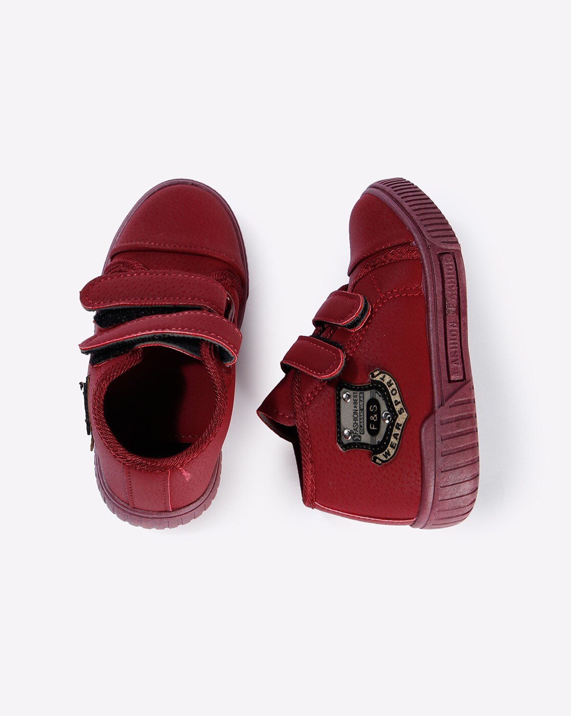 red velcro shoes