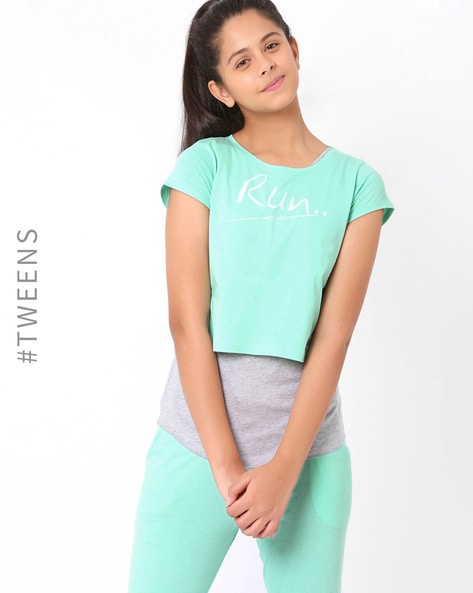 Buy Green Tshirts For Junior Girls By Ajio Online | Ajio.Com