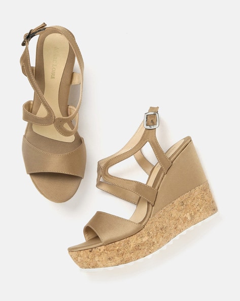 wedge heels beige