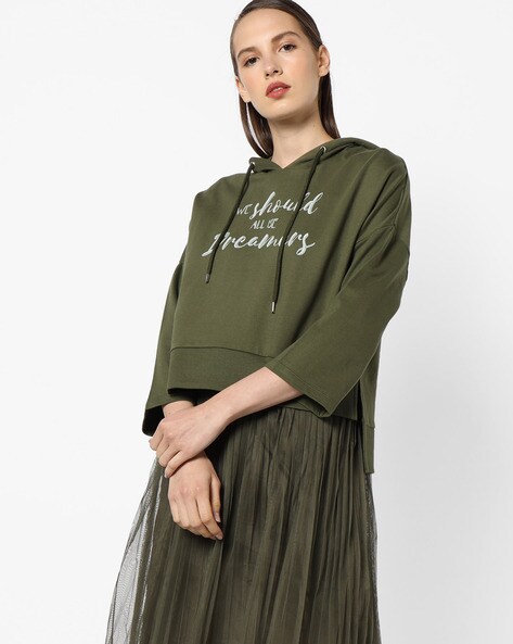 olive green hoodie women's