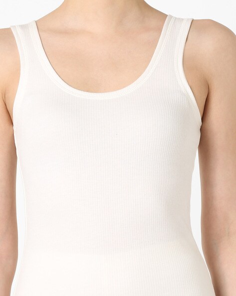 Women's Super Combed Cotton Rich Thermal Tank Top with Stay Warm Technology  - Off White