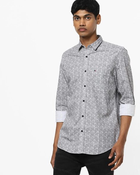 peter england grey shirt