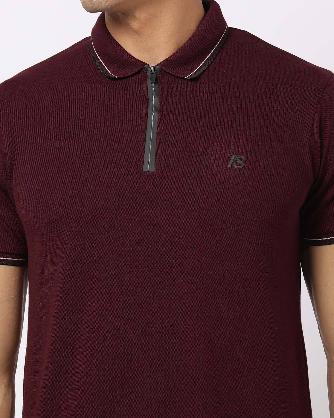 Maroon color polo outlet t shirt