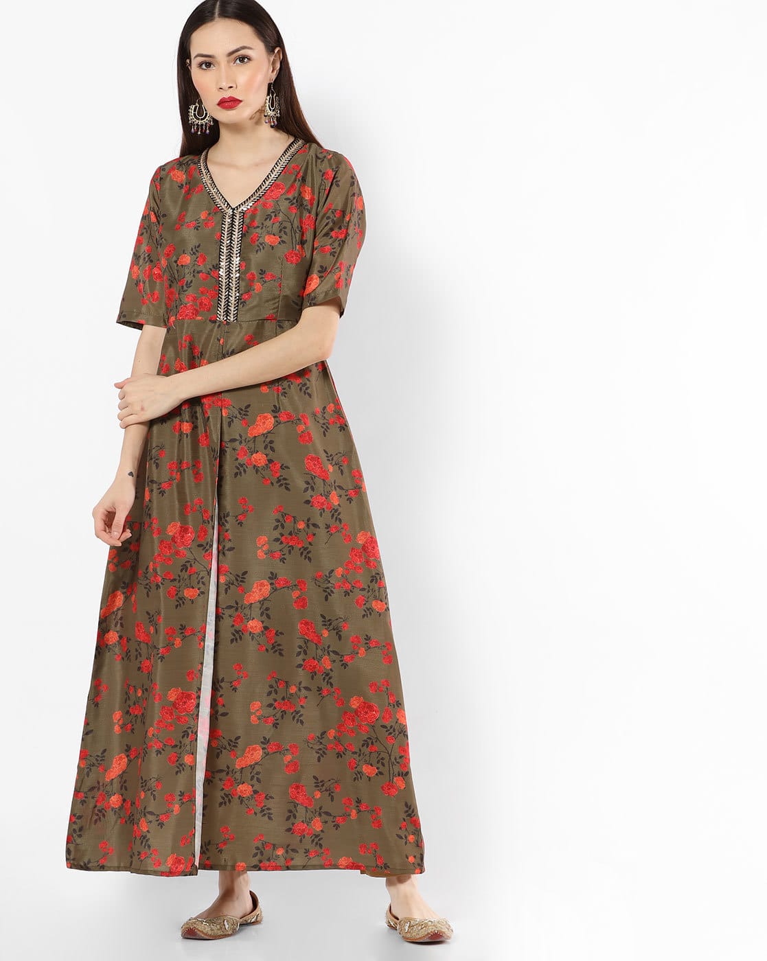 front slit maxi tunic