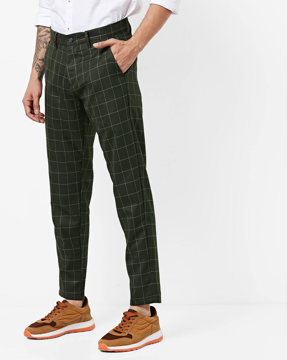 green checked pants