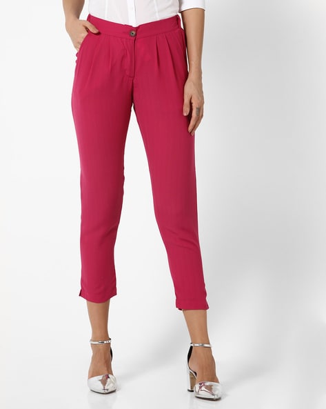 Plain Ladies high waist Trousers Model NameNumber Rfd Dusty Pink Trouser