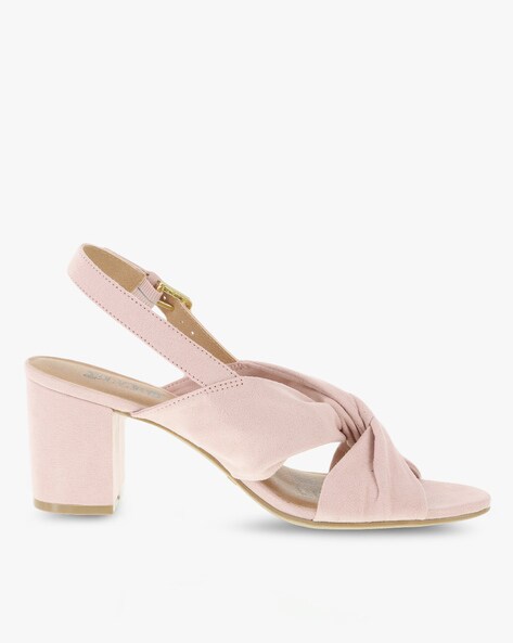 blush pink chunky heels