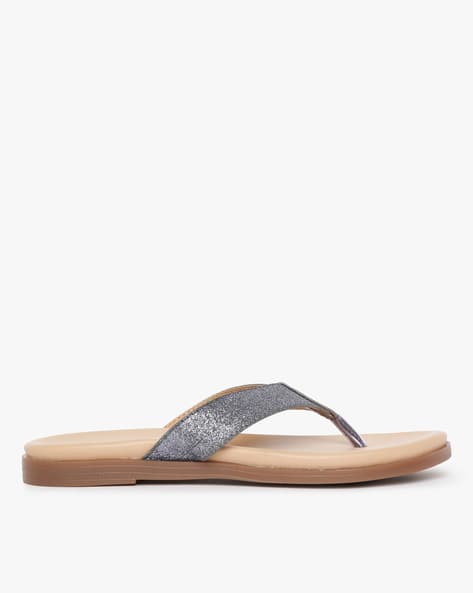pewter thong sandals