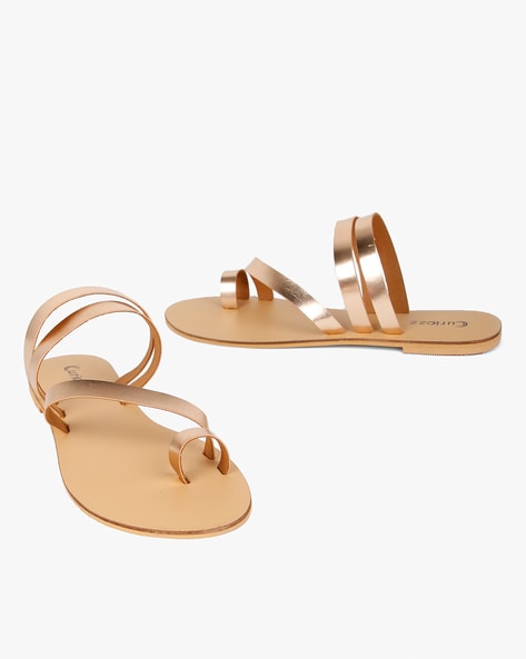 Buy Rose Gold Regular/Wide Fit Forever Comfort® Leather Plait Toe Post Flat  Sandals from Next USA