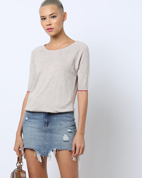 Knitted Round-Neck Top