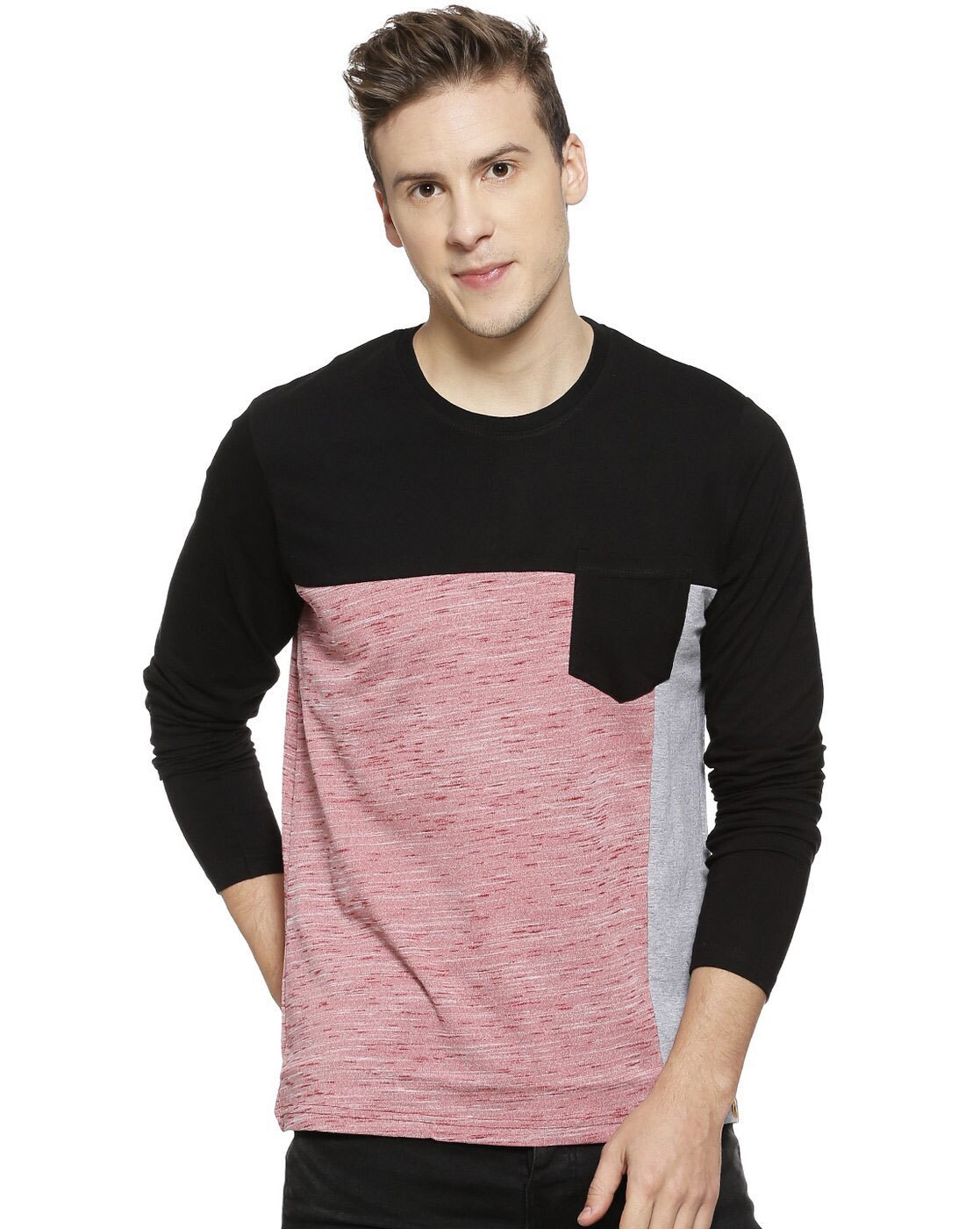 black and pink t shirt mens