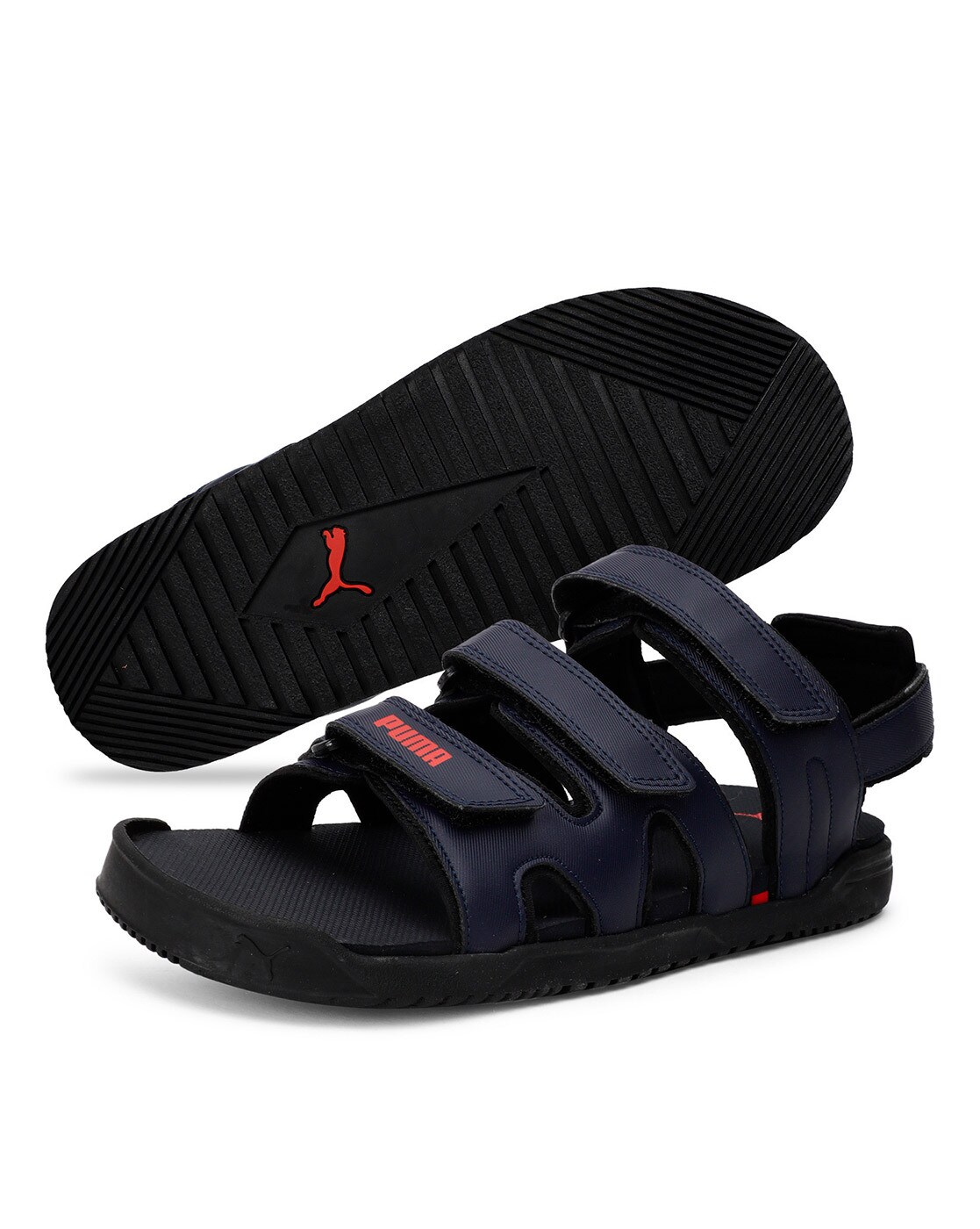 navy blue puma slides