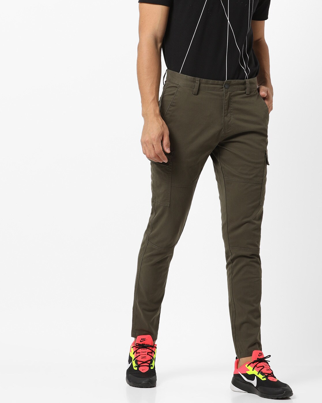 Buy Olive Green Trousers & Pants for Men by AJIO Online