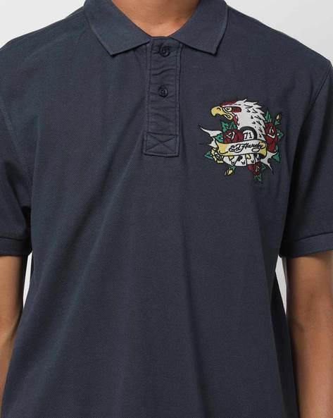 Slim Fit Polo T-shirt with Embroidered Brand Applique (Image - 2)